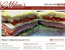 Tablet Screenshot of milanositalianrestaurant.com